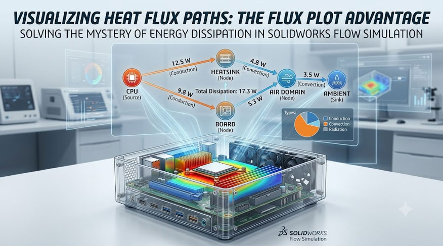 כיצד Flux Plot ב-Flow Simulation הופך נתונים תרמיים מסובכים לגרף ברור ומדויק